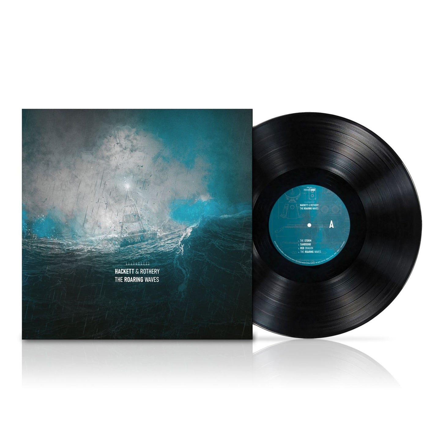Steve Hackett & Steve Rothery - The Roaring Waves Vinyl Vinyl record with its cover featuring a wave design on a white background