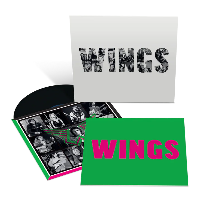 Paul McCartney & Wings - WINGS Vinyl record set with 'Wings' album cover and promotional material on a white background
