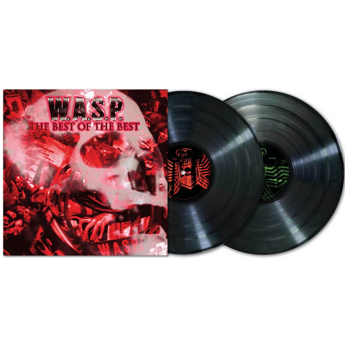 W.A.S.P. - The Best Of The Best Vinyl album with red and black cover featuring 'W.A.S.P.' branding on a white background