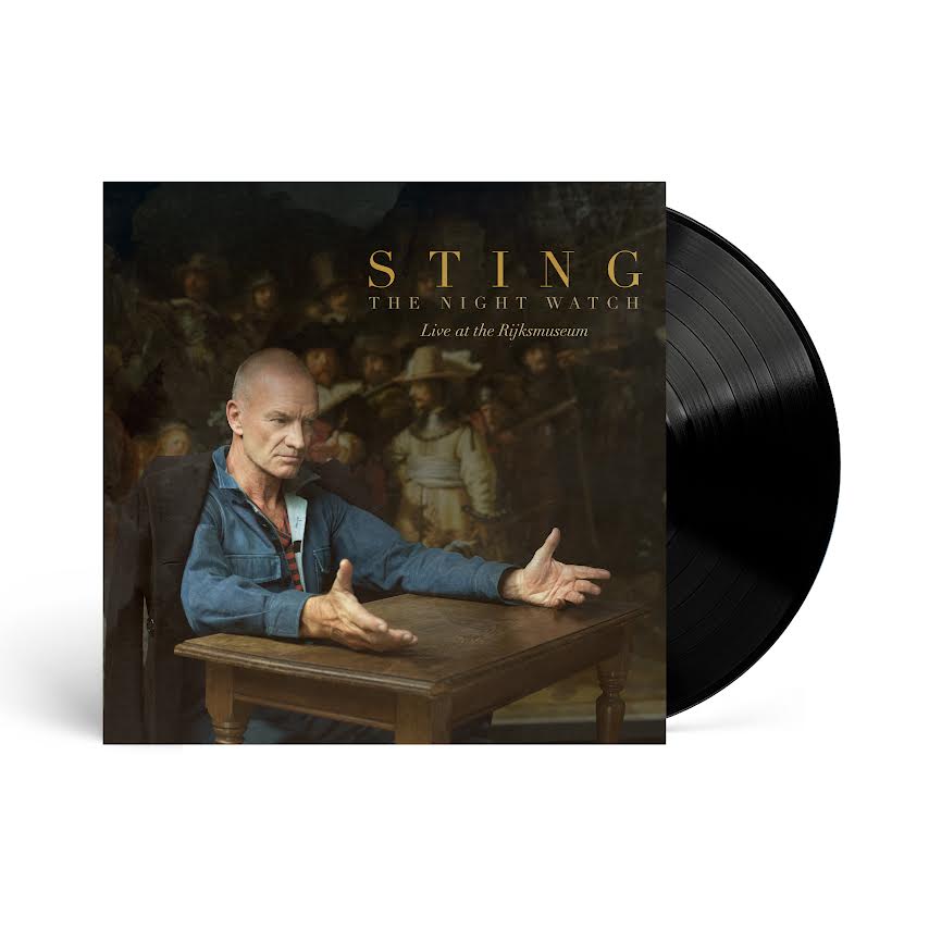 Sting - The Night Watch Live Vinyl record with Sting album cover featuring a man in a blue jacket sitting at a table.