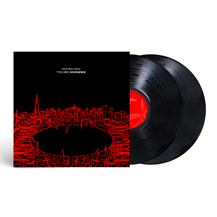 Nine Inch Nails - TRON Ares Vinyl record with red and black cover on a white background