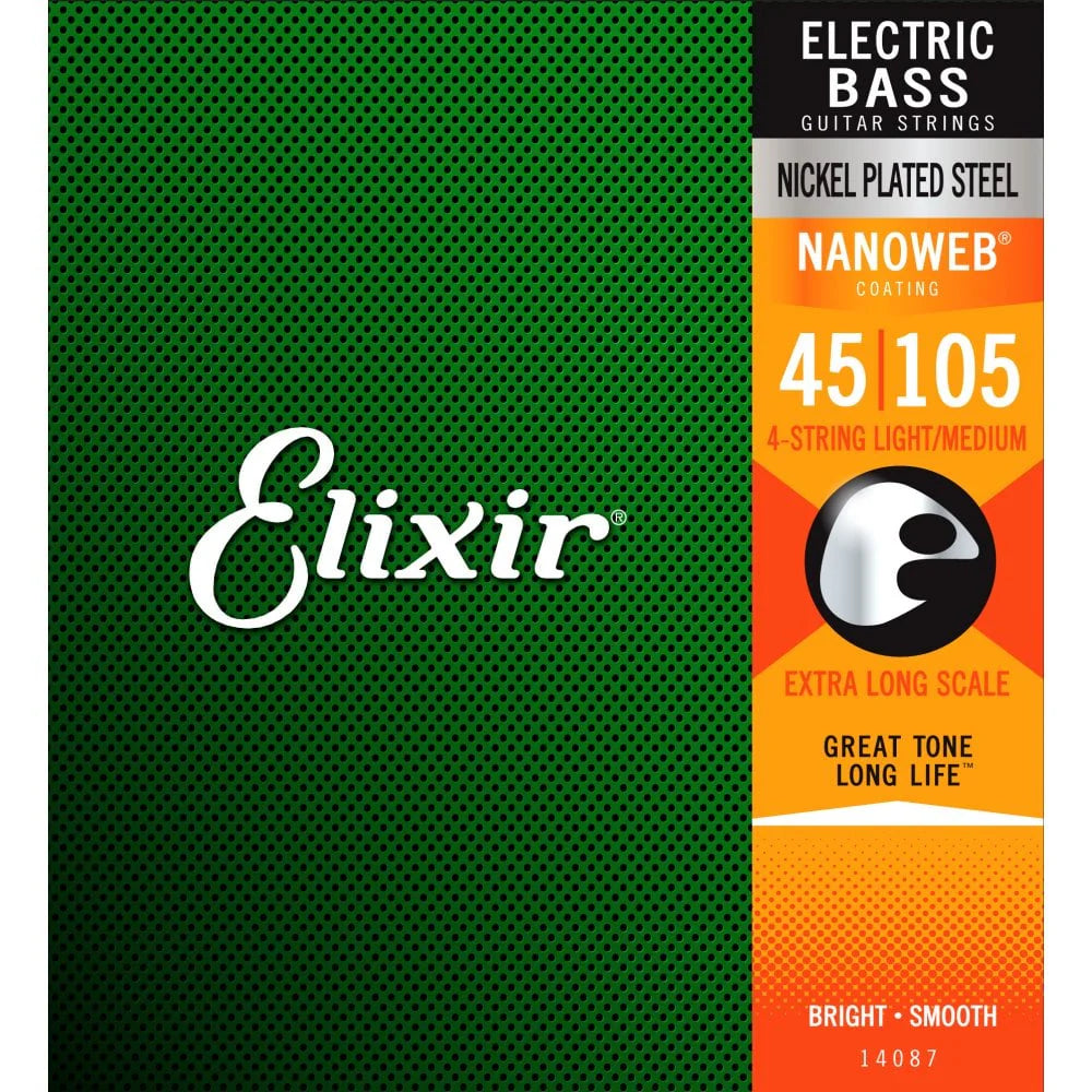 Elixir Nanoweb Stainless Steel Bass Strings 45-105