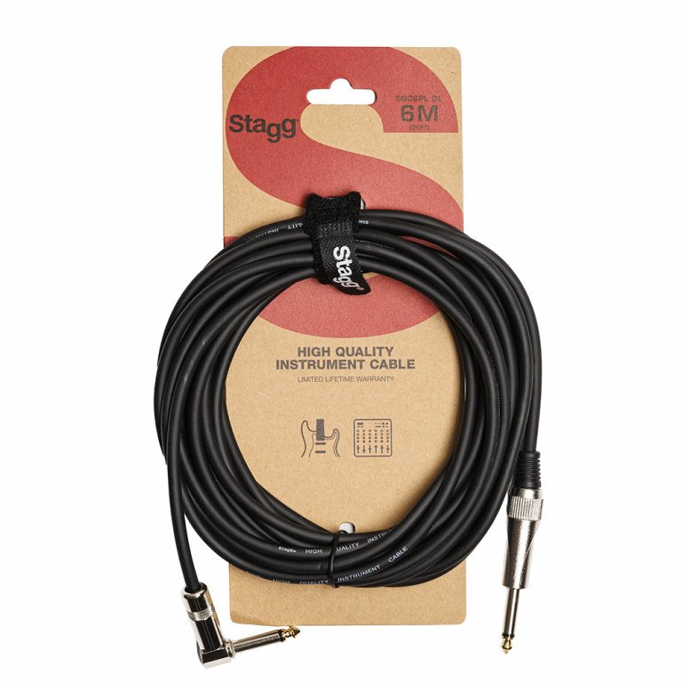 Stagg SGC6PL DL 6m / 20ft Instrument Cable - Angled