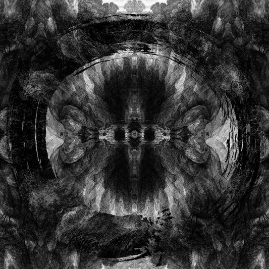 Architects - Holy Hell Black and white abstract pattern with a central symmetry