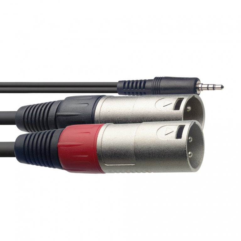 Stagg SYC3/MPSB2XM 3m / 10ft Stereo Mini Jack to 2x XLR Male Splitter Cable