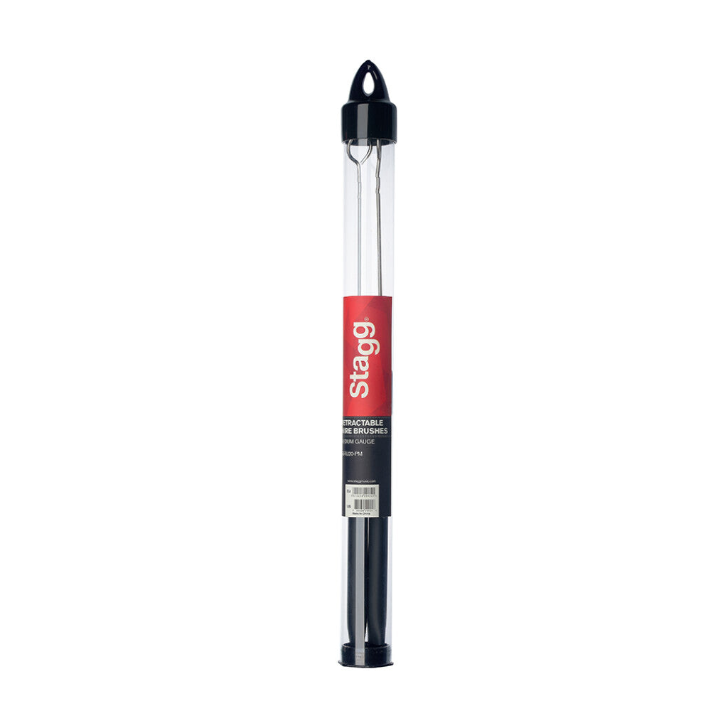 Stagg SBRU20-WM Telescopic Brushes - Wooden Handle