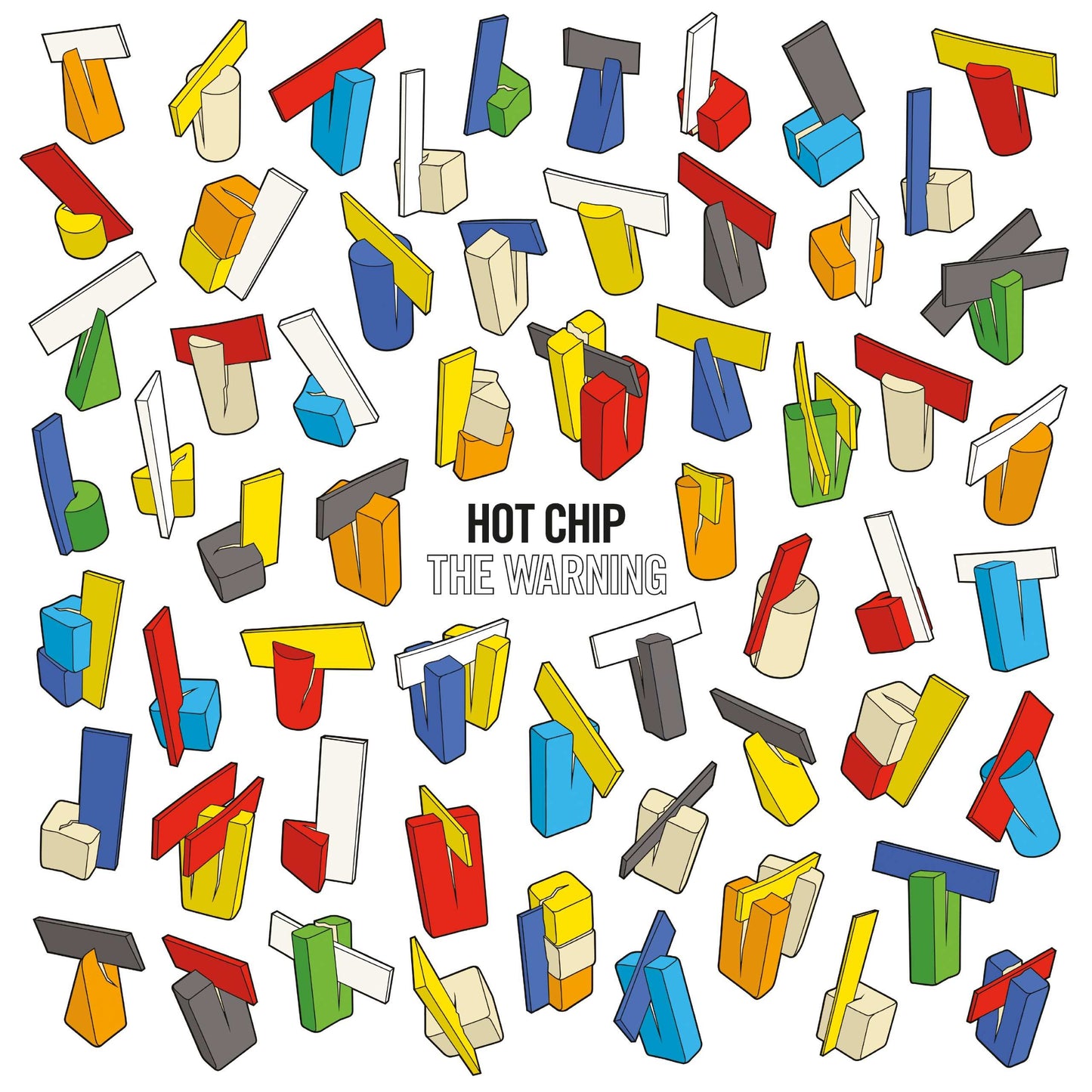Hot Chip - The Warning Colorful geometric pattern with 'Hot Chip' album cover design.