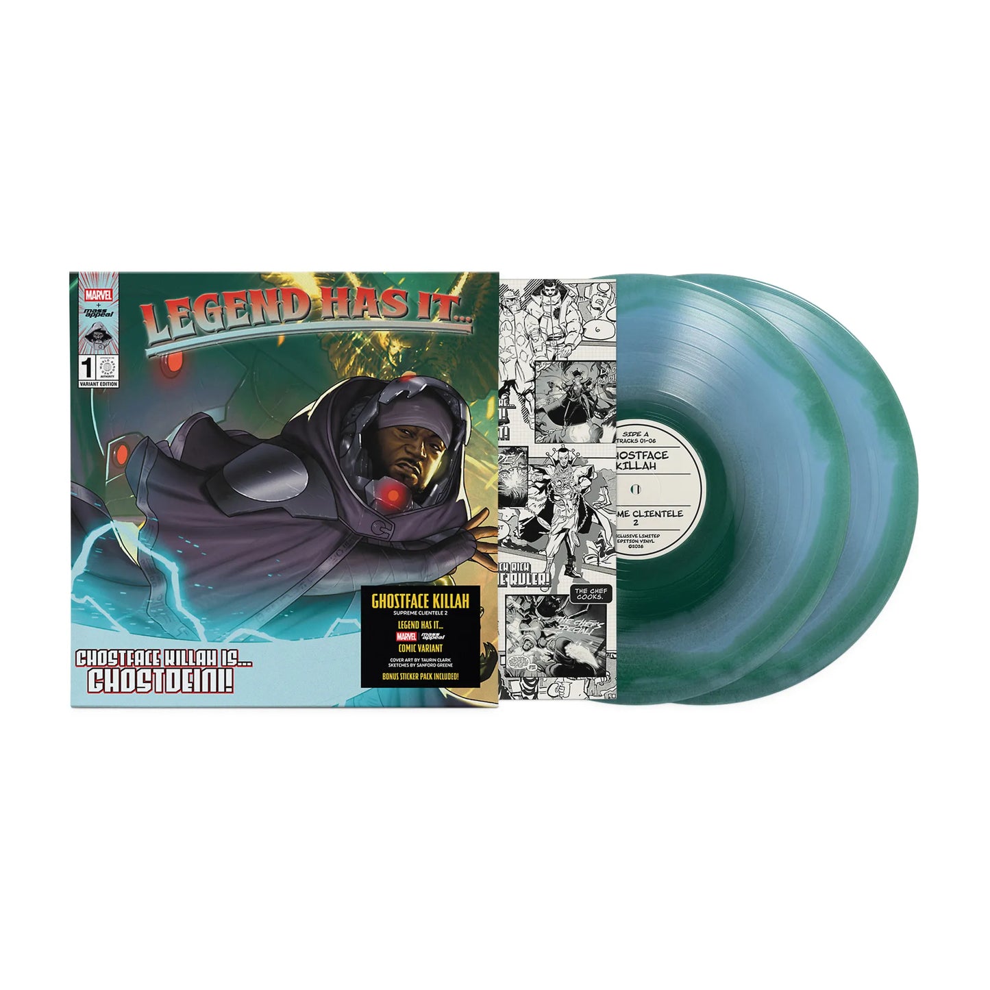 Ghostface Killah - Supreme Clientele 2 Vinyl record with colorful packaging featuring a character in a black robe and red hat.
