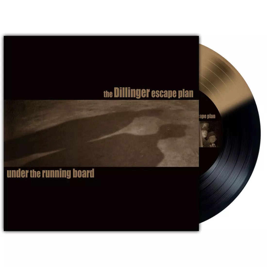 The Dillinger Escape Plan - Under the Running Board Vinyl record and cover for 'the Dillinger escape plan' with album title on a white background