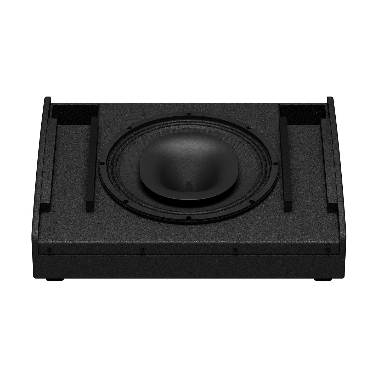 Yamaha DHR12M Black subwoofer on a white background
