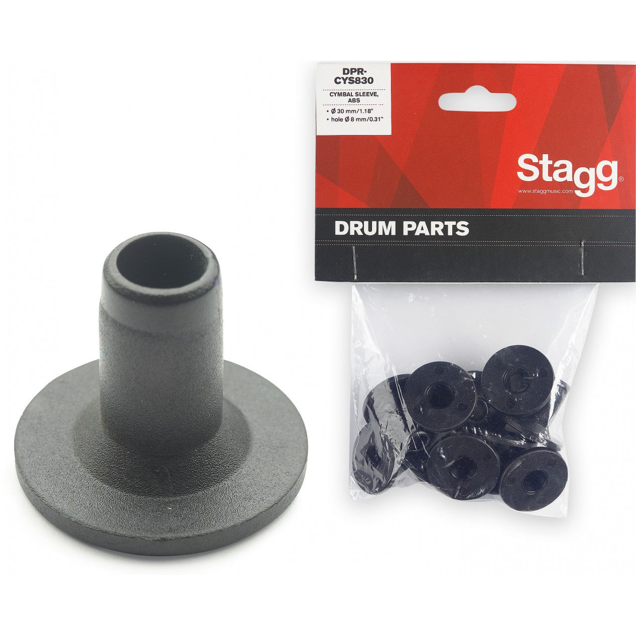 Stagg 8mm Nylon Cymbal Sleeve - 10 Pack