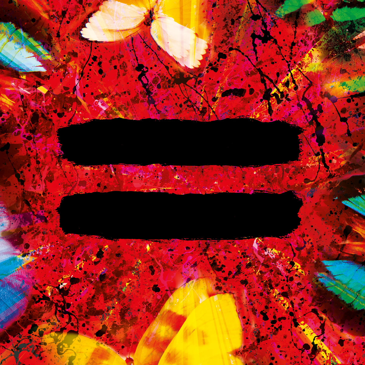 Ed Sheeran - = (Equals) Vinyl Abstract art with colorful splashes and black rectangular shapes