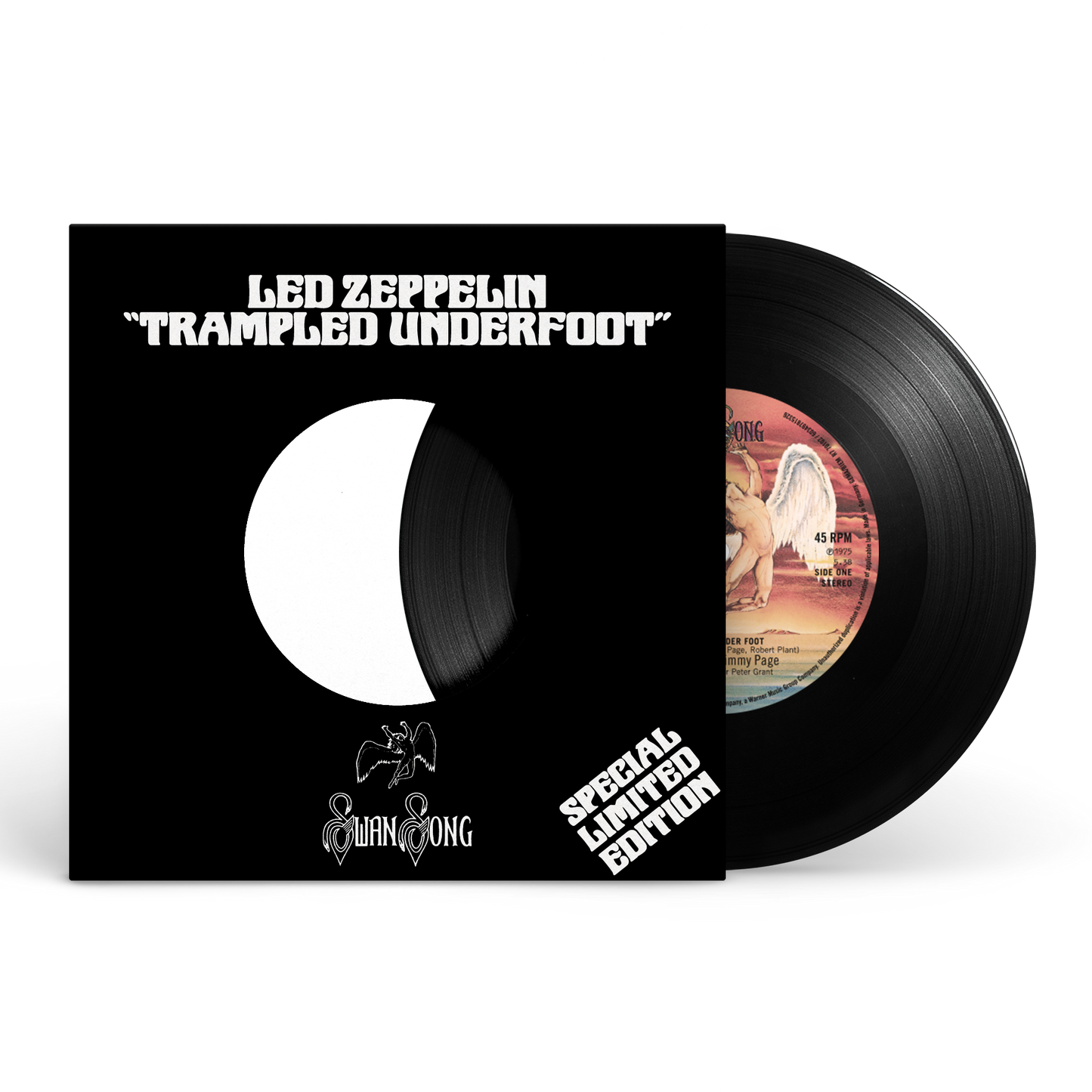 Led Zeppelin - Trampled Underfoot Vinyl record with 'Trampled Underfoot' by Led Zeppelin on a white background