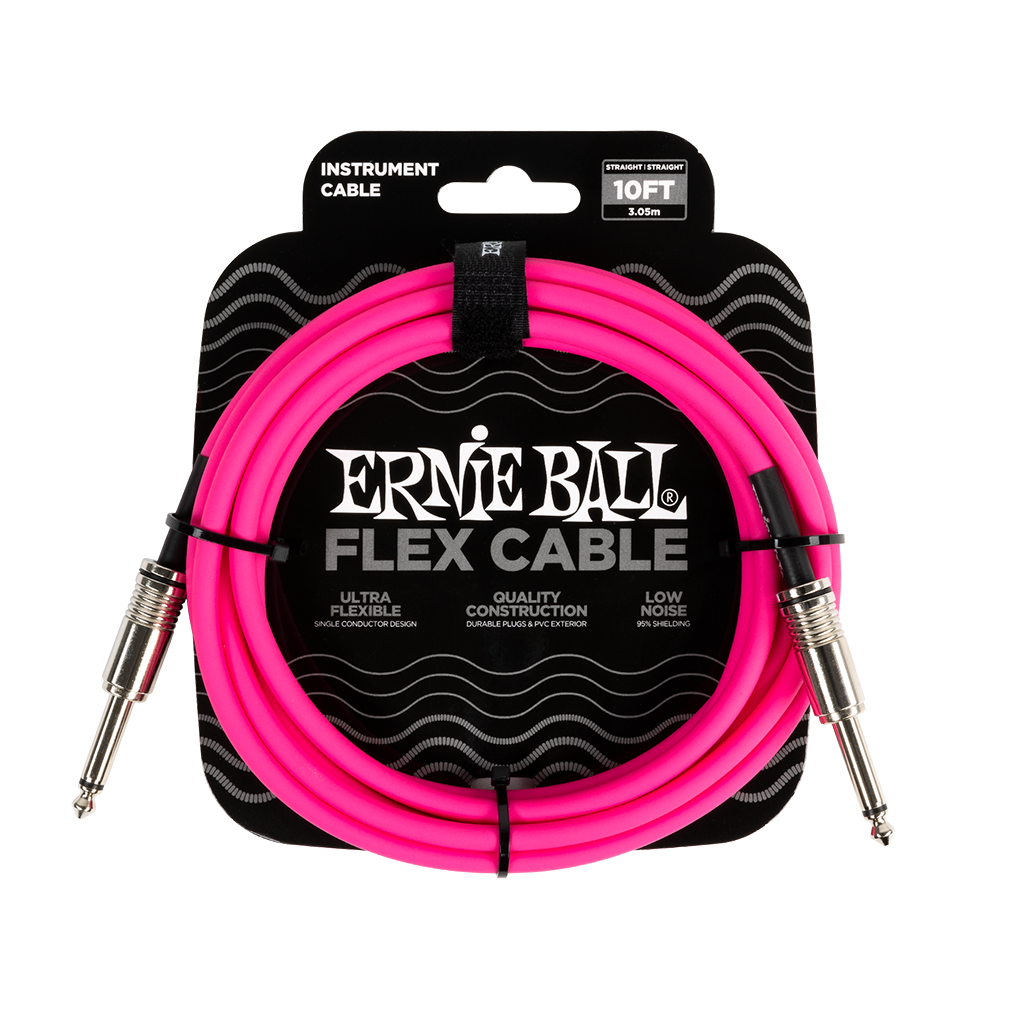 Ernie Ball 10ft Flex Instrument Cable - Pink