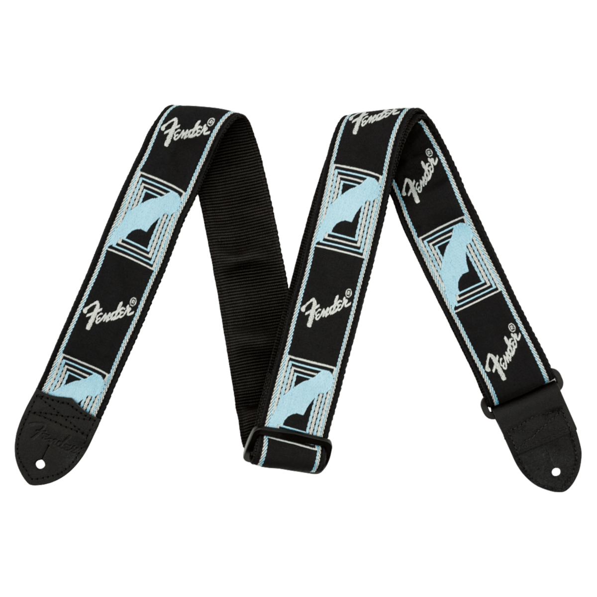 Fender 2" Mono Strap - Black / Light Grey / Blue