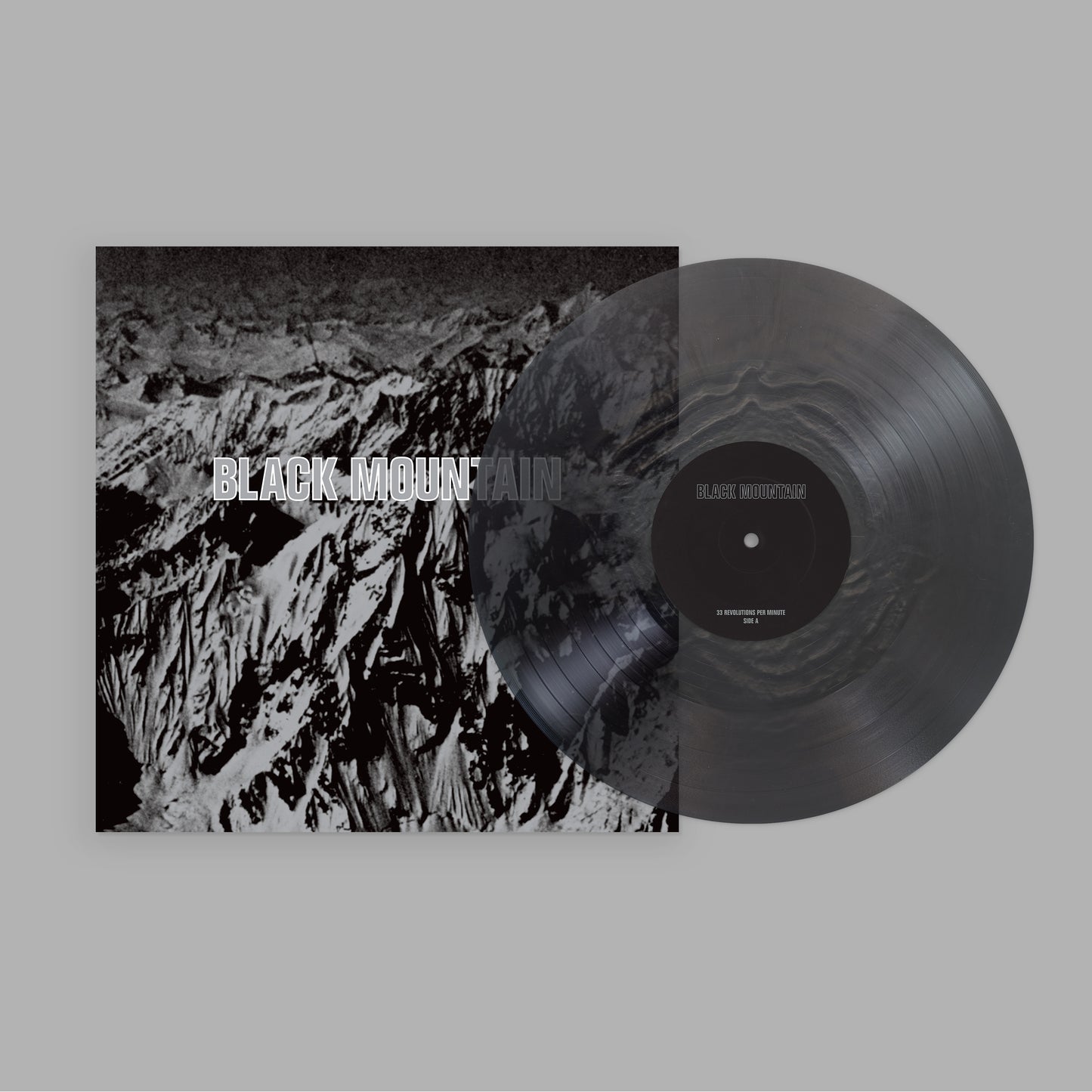 Black Mountain - Black Mountain on black translucent vinyl on a grey background