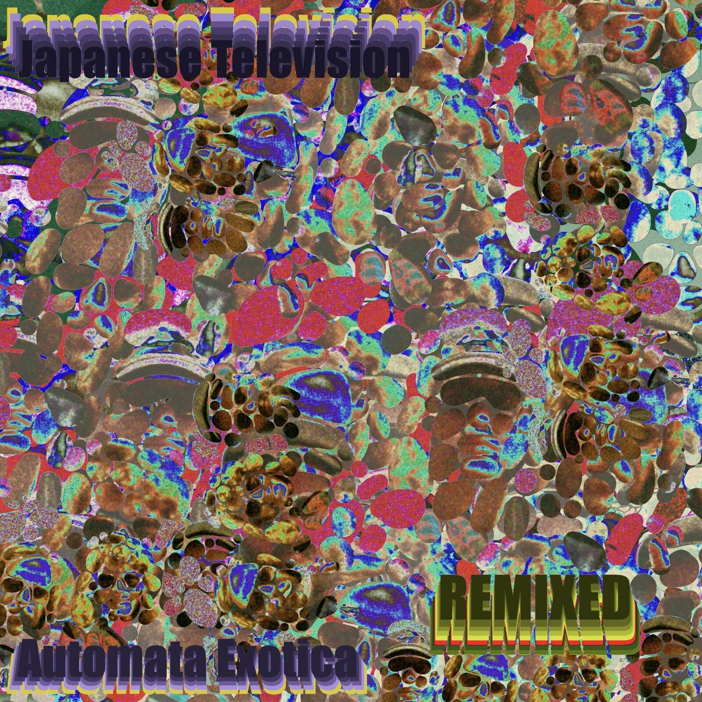 Japanese Television - Automata Exotica Colourful abstract design with text overlay on a multicoloured background