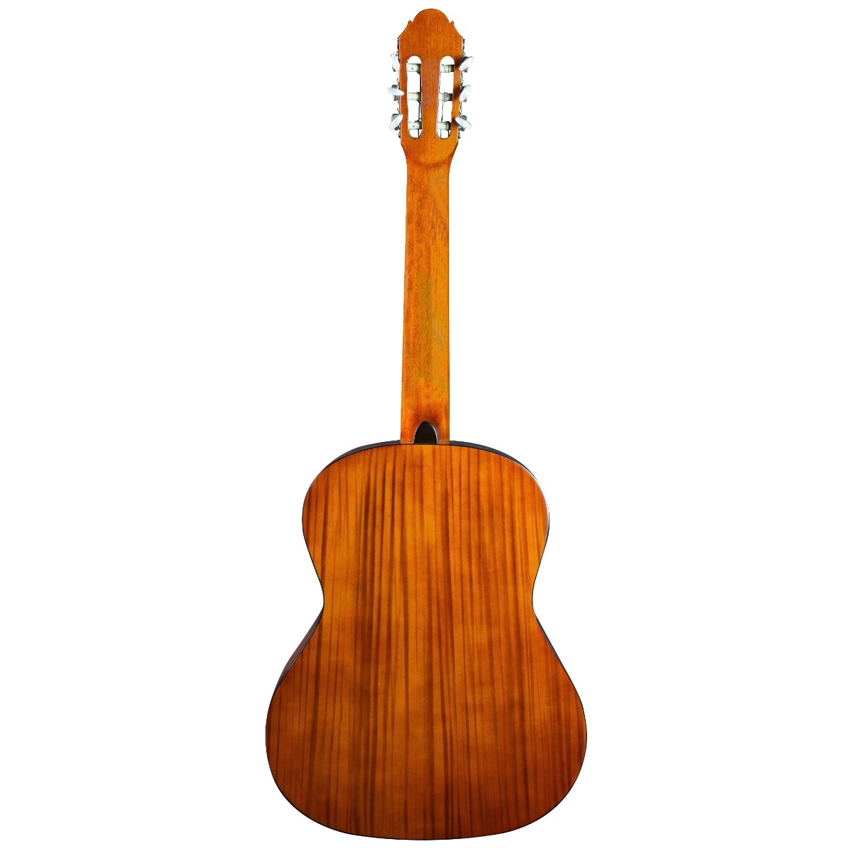Jose Ferrer Castana Back view of a classical guitar on a white background