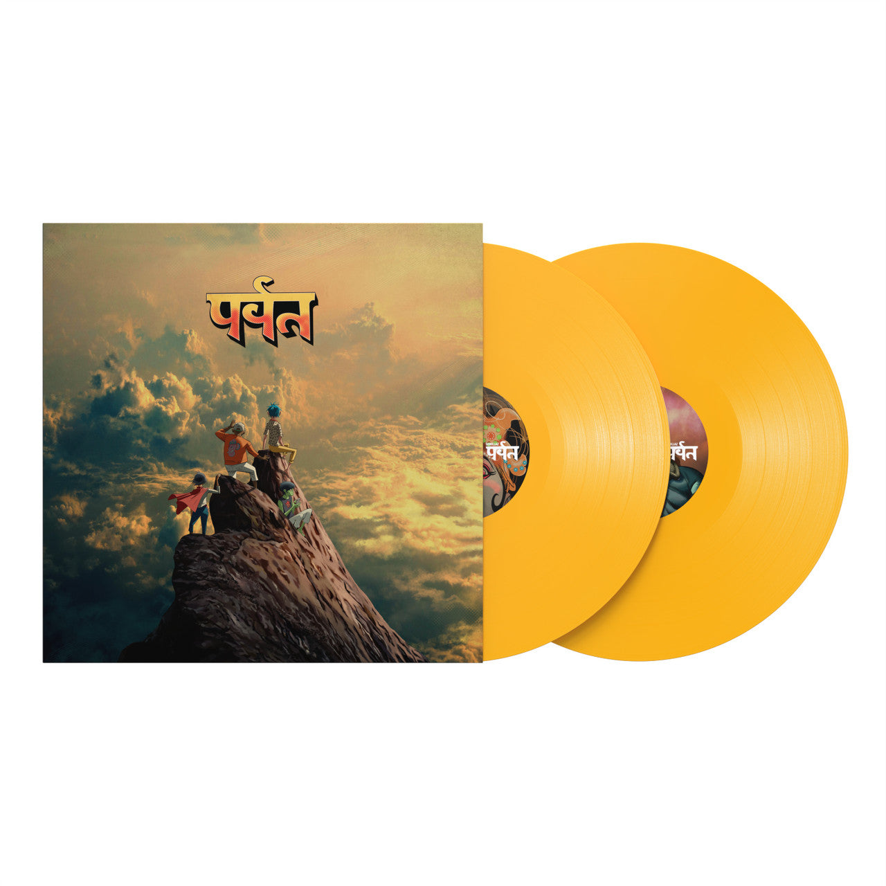 Gorillaz - The Mountain album cover with two yellow vinyl