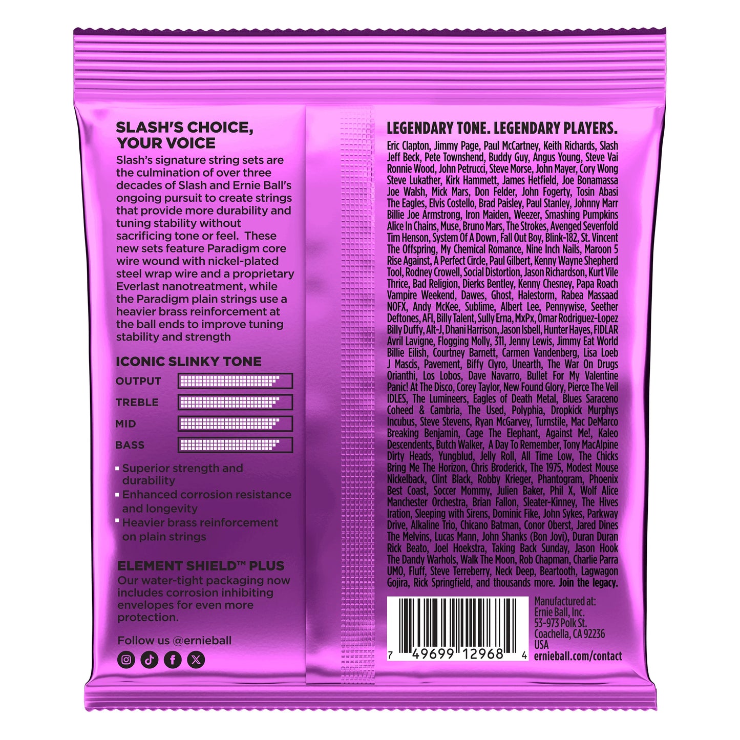 Ernie Ball Slash Signature Electric Strings - 11-48 Back