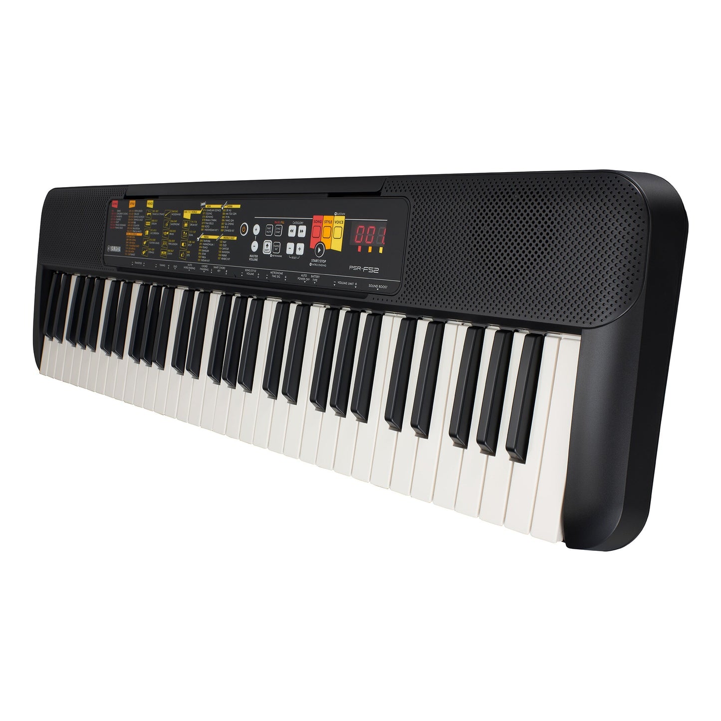 Yamaha PSR-F52 Black and white keyboard on a white background