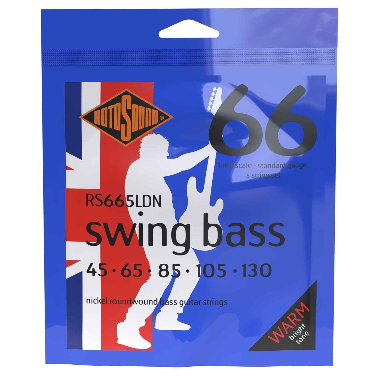 Rotosound RS665LDN Swing 5-String Bass Strings Nickel Wound - 45-130