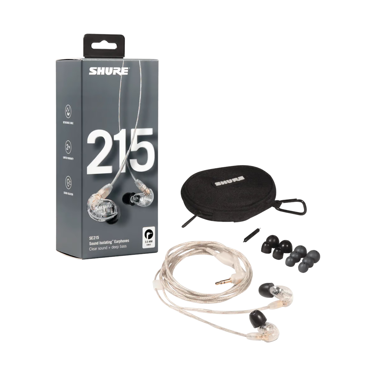 Shure SE215-CL-EFS Professional Sound Isolating Earphones - Clear