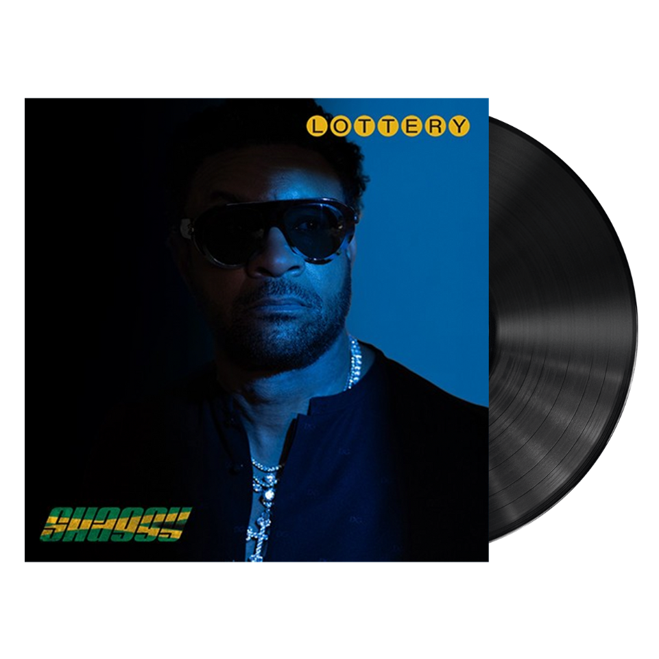 Shaggy - Lottery Vinyl Vinyl record with a cover featuring a person wearing sunglasses and the title 'Lottery' on a blue background.