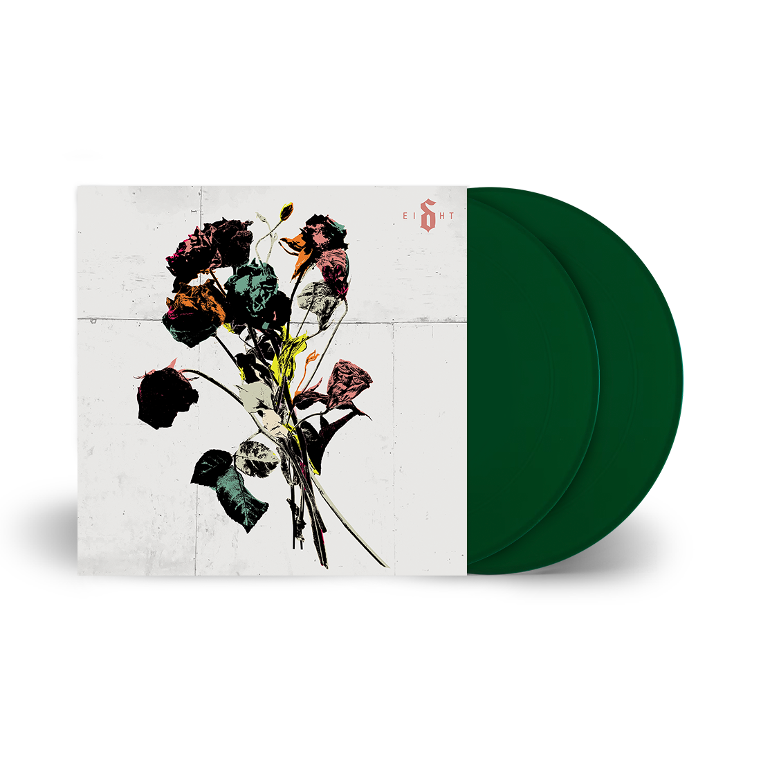 Shinedown - EI8HT (Evergreen) Vinyl Vinyl record with a colorful floral design on the cover against a white background