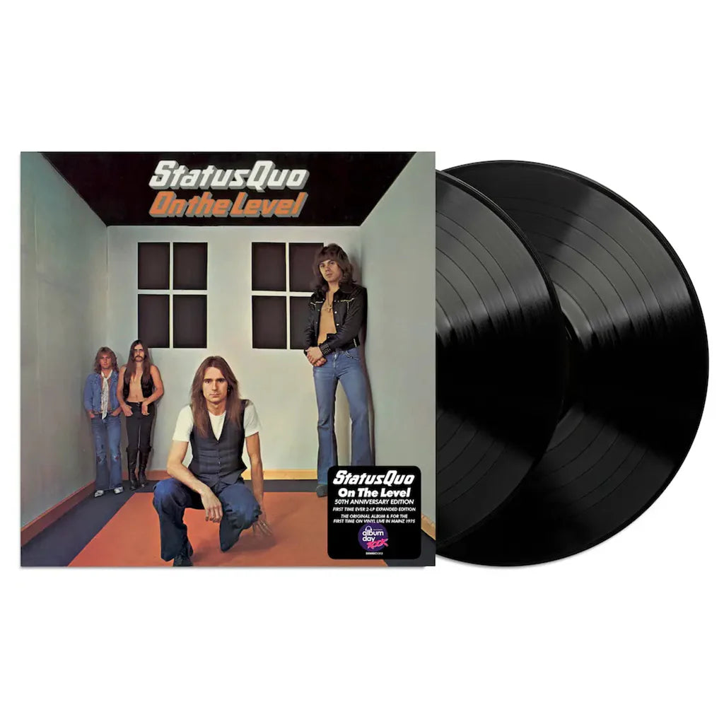 Status Quo - On The Level on double black vinyl on a white background