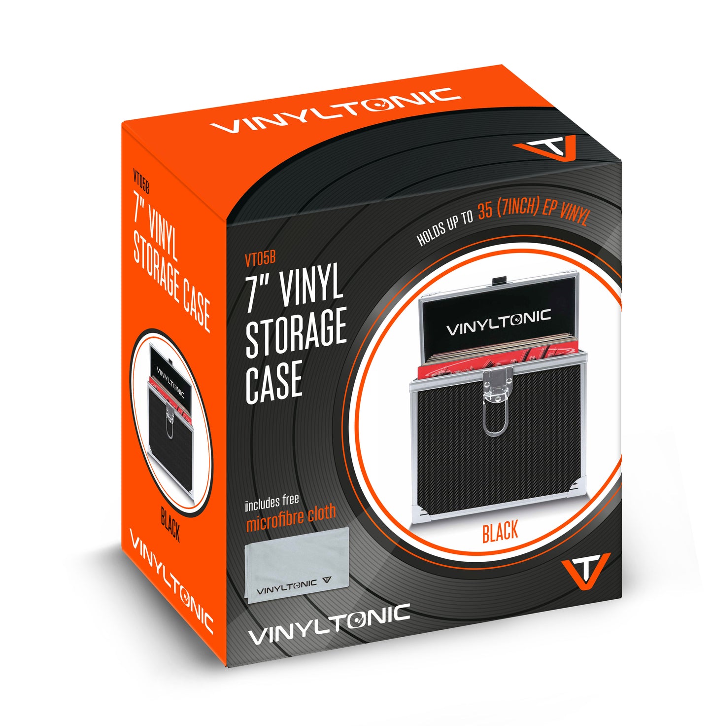 Vinyl Tonic 7" Vinyl Storage Case With Cloth - Black