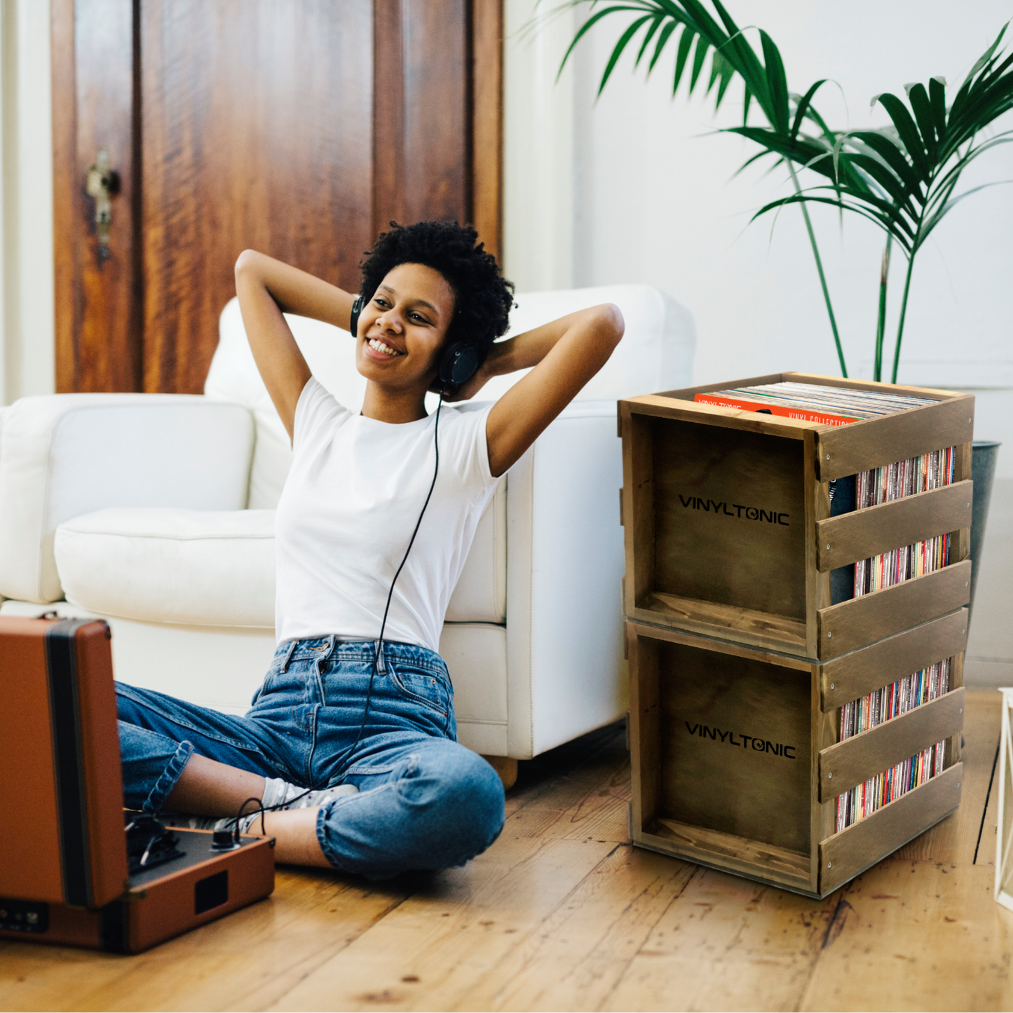 Vinyl Tonic Stackable LP Crate - Teak