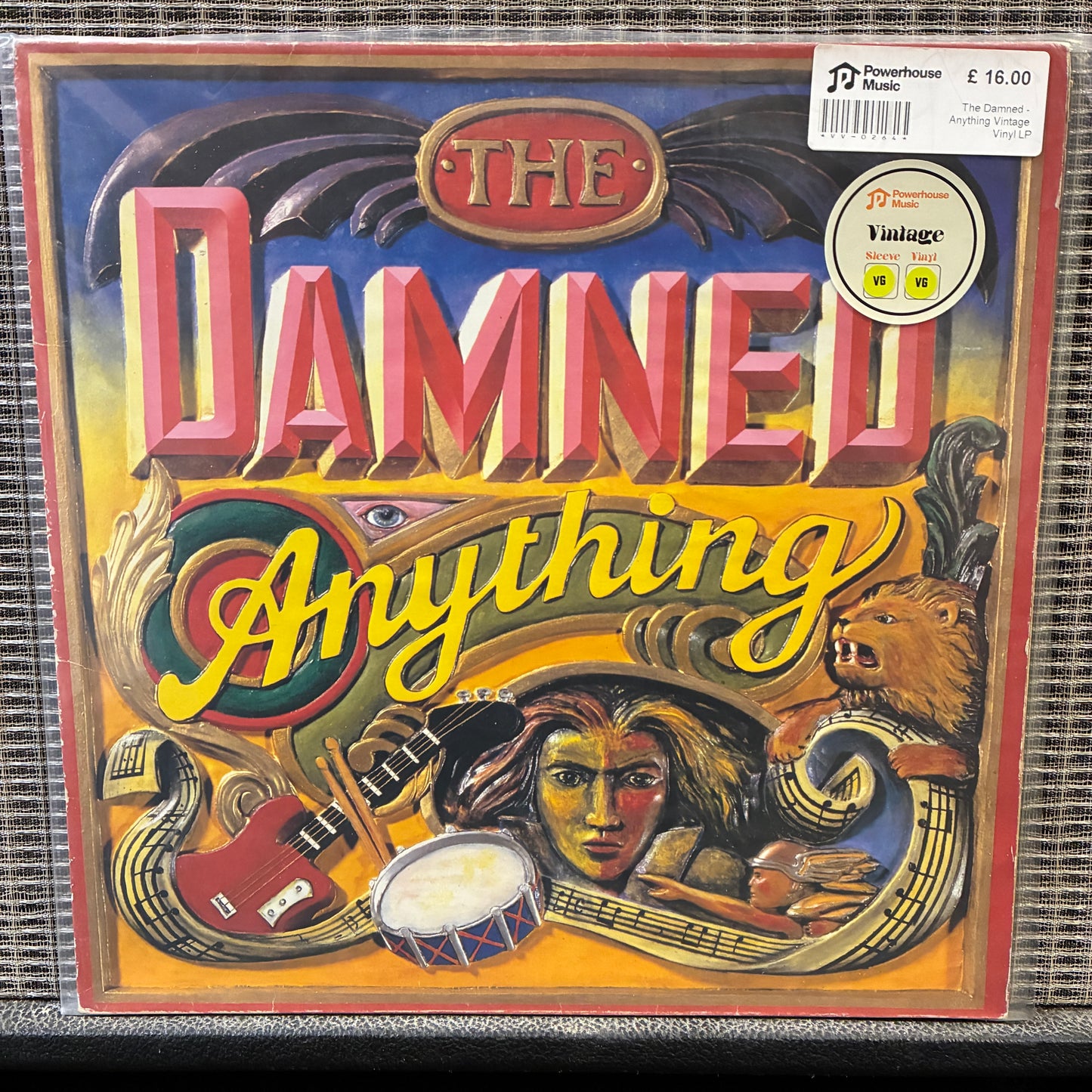 The Damned - Anything Vintage Vinyl record cover for 'The Damned Anything' with colorful design and text.