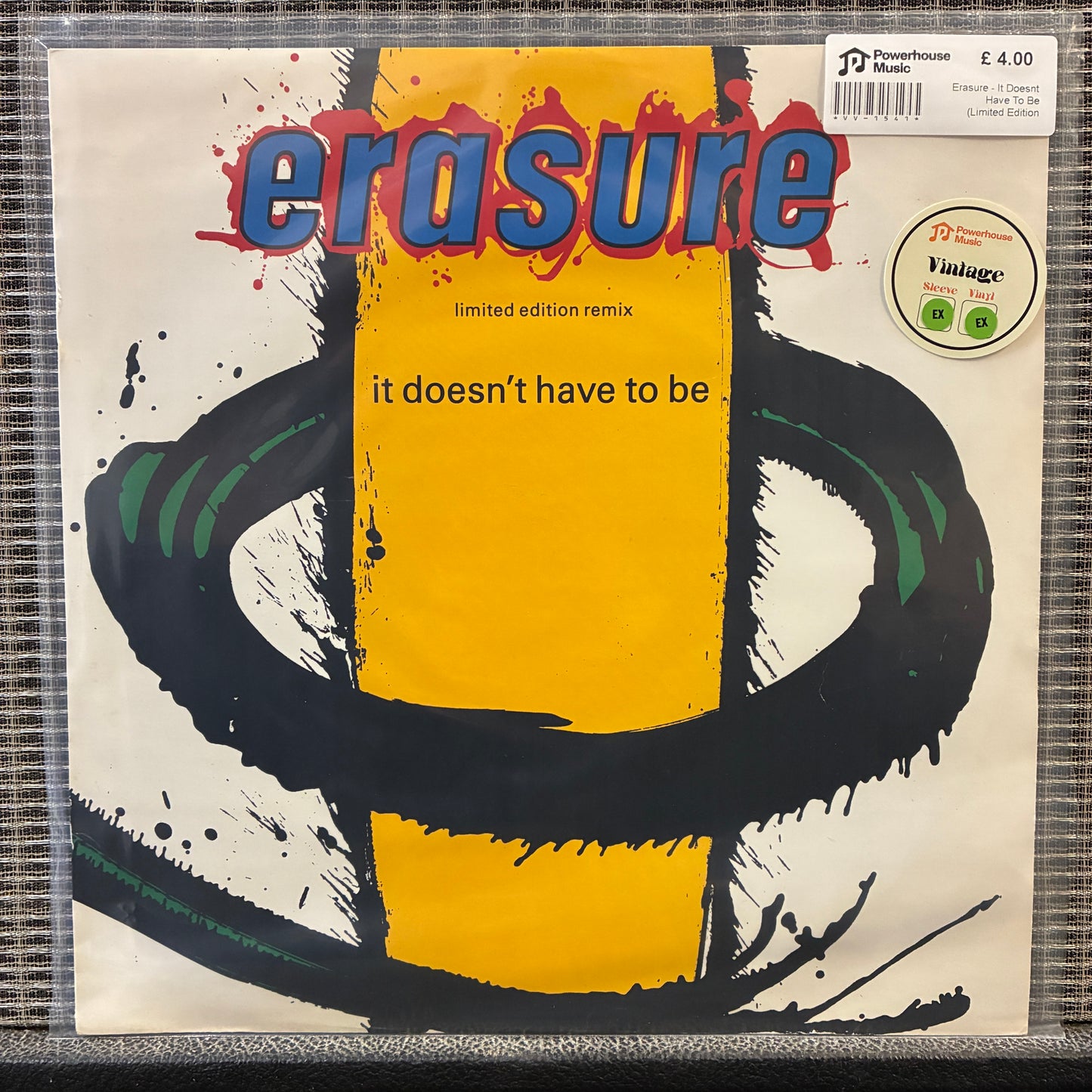 Erasure - It Doesnt Have To Be (Limited Edition Remix) Vintage Vinyl 12" Single