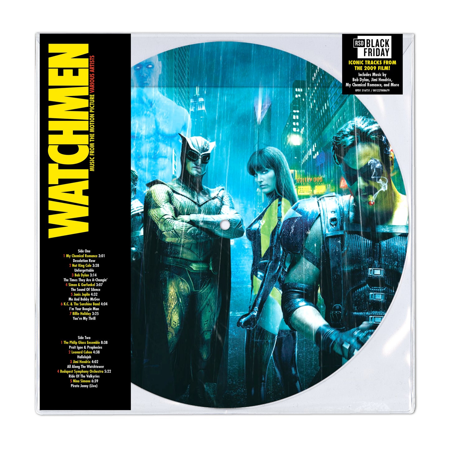 Tyler Bates - Watchmen OST Vinyl record cover for 'Watchmen' with characters in futuristic attire.