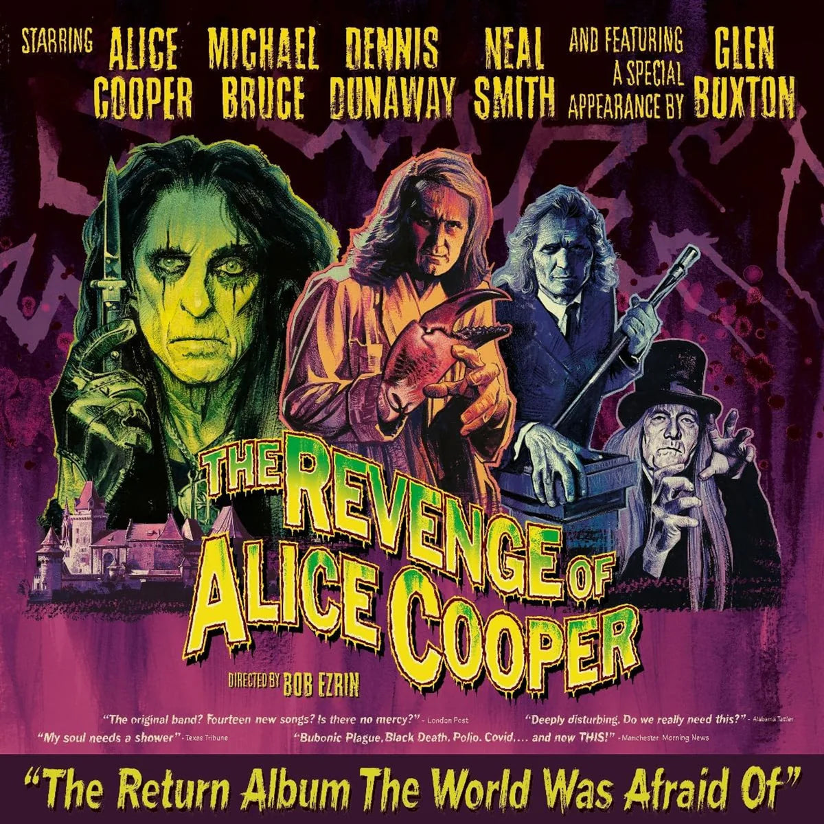 Alice Cooper - The Revenge Of Alice Cooper (Picture Disc) Vinyl Album cover for 'The Revenge of Alice Cooper' with band members and text on a purple background