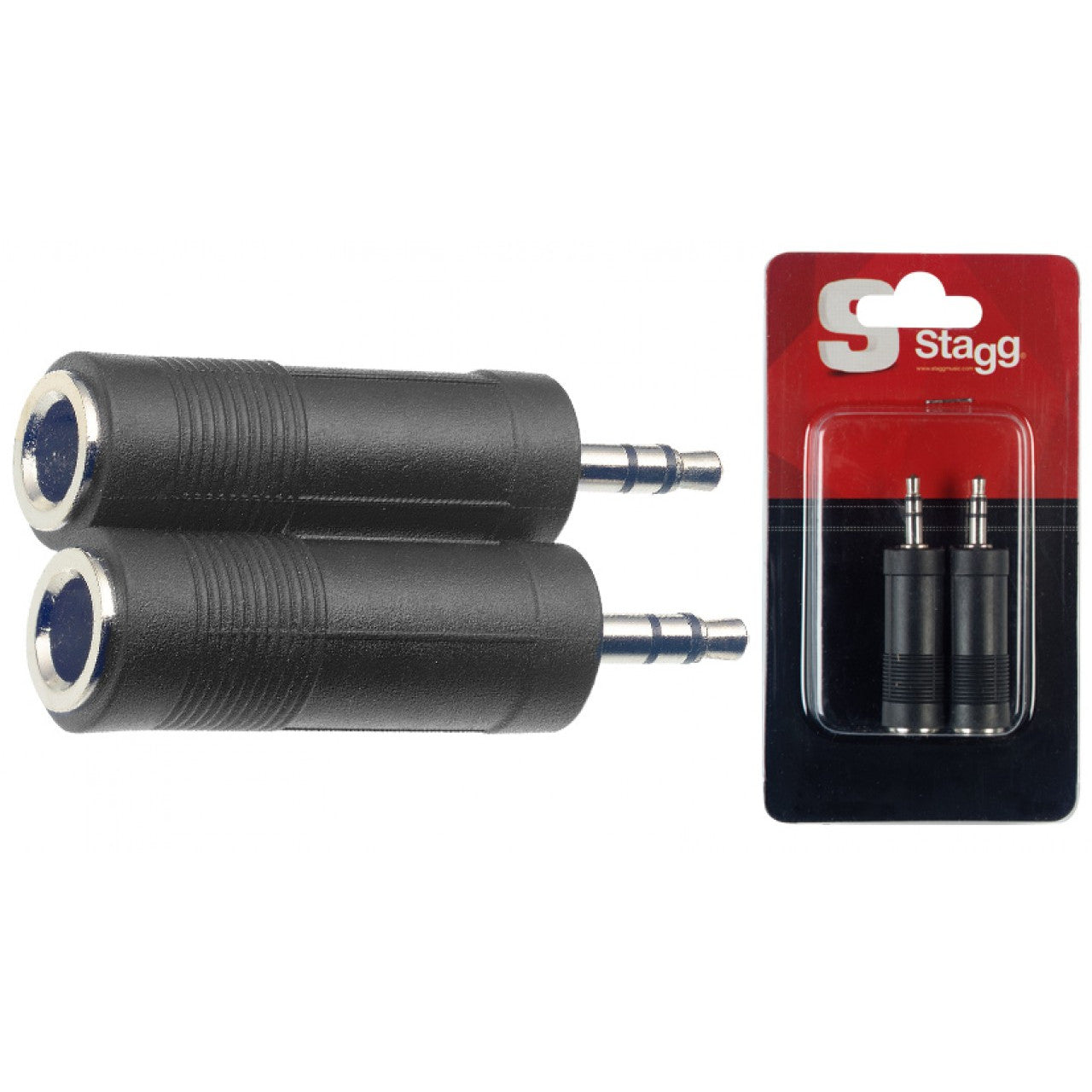 Stagg AC-PFSJMSH Stereo Jack Female to Mini Stereo Jack Male Adapter - 2 Pack