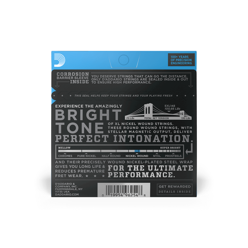 D'Addario EXL148 Nickel Wound Electric Guitar Strings - Extra-Heavy 12-60