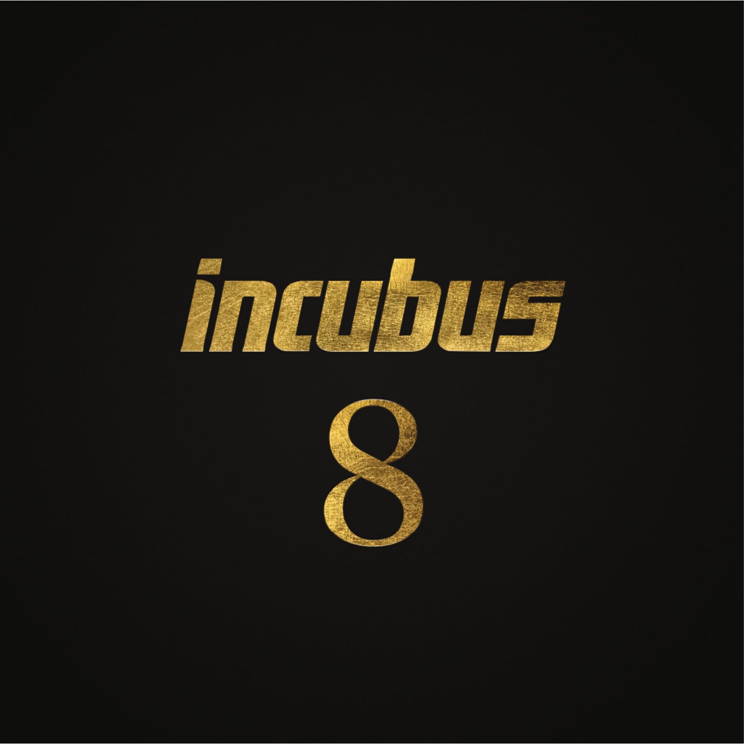 Incubus - 8 Gold 'incubus' logo with number '8' on a black background