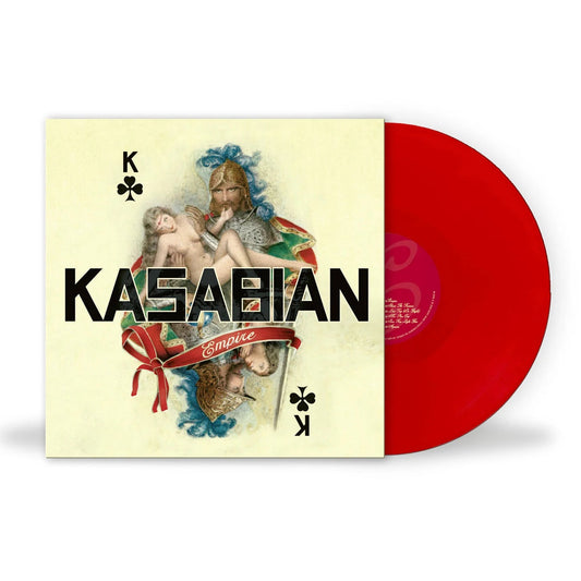 Kasabian - Empire Vinyl record with a colourful cover featuring a design and the word 'Kasabian' on a white background.