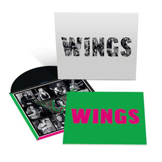 Paul McCartney & Wings - WINGS Vinyl record set with 'Wings' album cover and promotional material on a white background