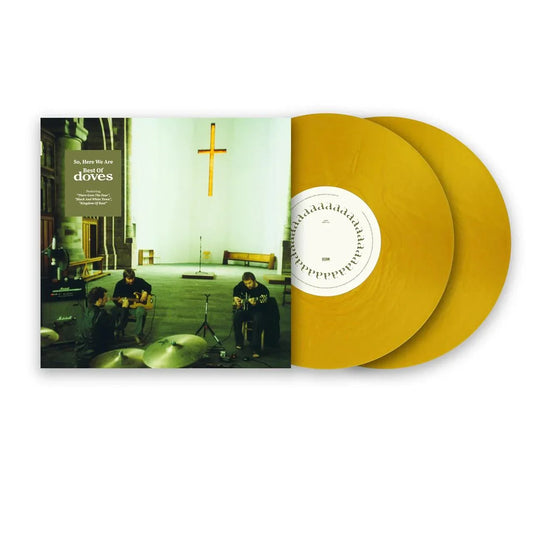 Doves - So, Here We Are Yellow vinyl records with a cover showing people in a church setting