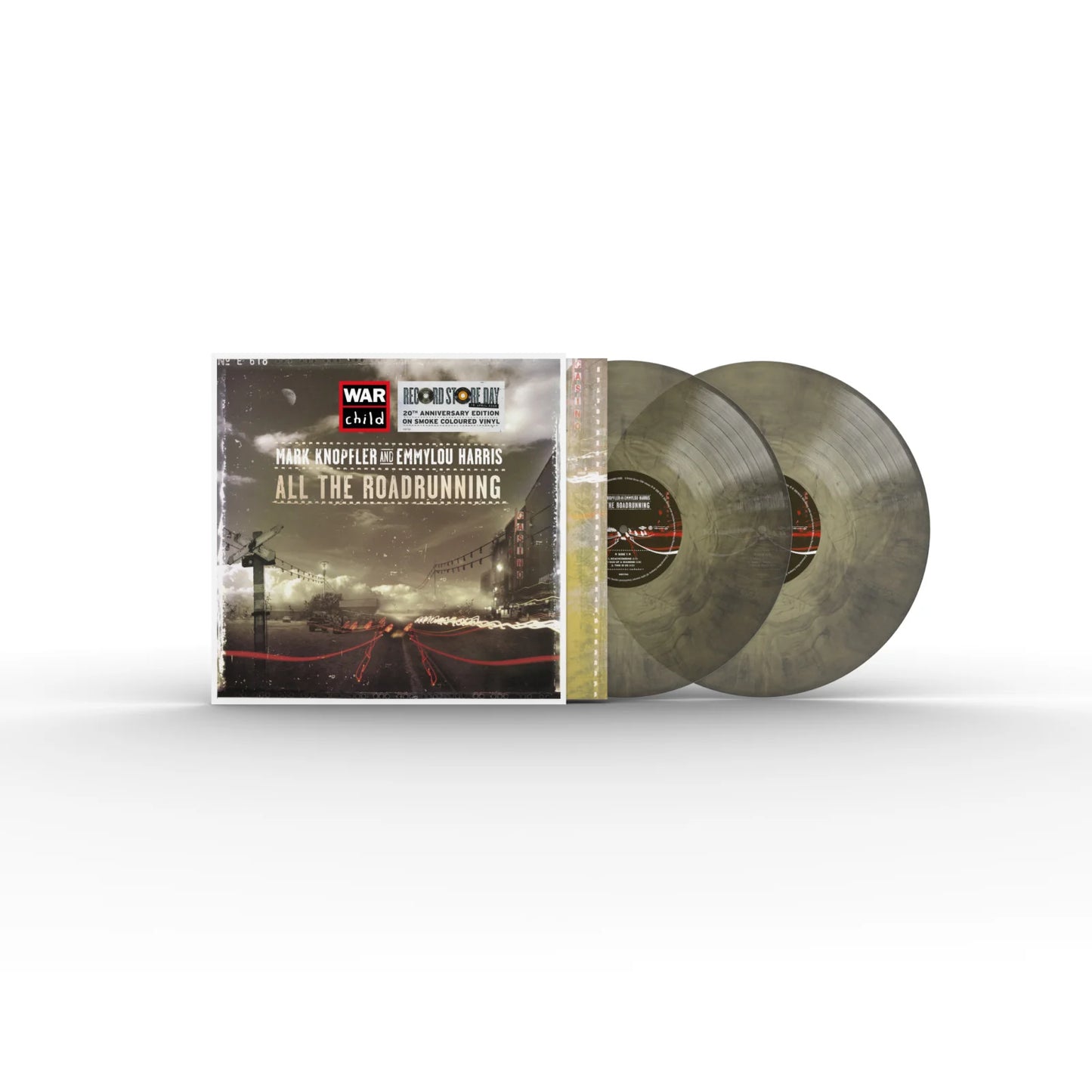 Mark Knopfler and Emmylou Harris - All The Roadrunning (Smokey Marble) Vinyl RSD26 Open