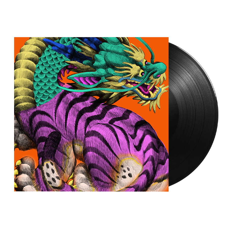Trivium - Struck Dead Vinyl record with a colourful dragon and tiger design on the cover