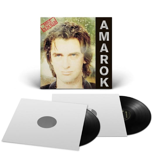 Mike Oldfield - Amarok Vinyl record set with Amarok album cover featuring a person's face.