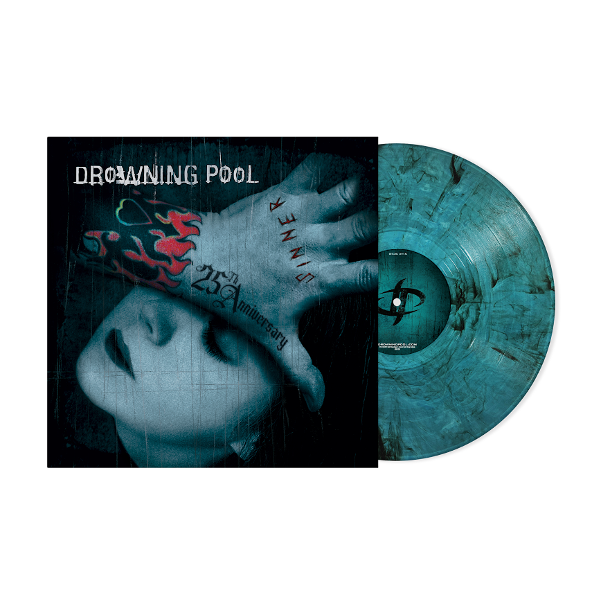 Drowning Pool - Sinner Vinyl record with cover featuring a tattooed hand and 'Dreaming Pool' text