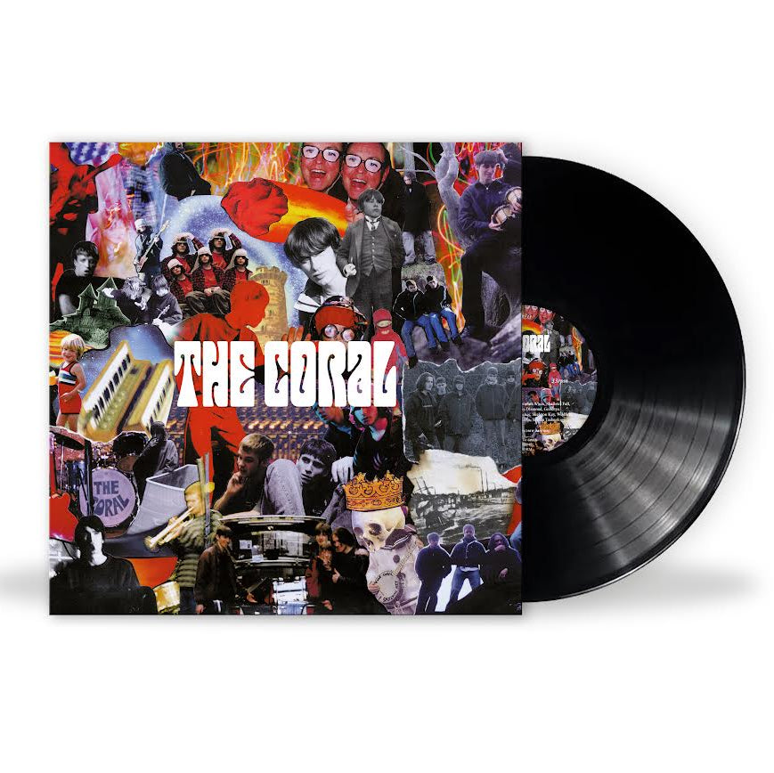 The Coral - The Coral Vinyl record with a colourful collage cover featuring various images and text.