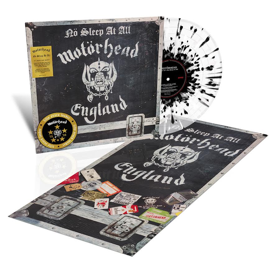 Motorhead - No Sleep At All (Limited Edition 50th Anniversary Edition Clear w/ Black / White Splatter) Vinyl