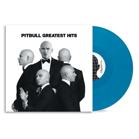 Pitbull - Greatest Hits Vinyl record with a cover featuring a group of men in suits and the text 'Pitbull Greatest Hits'.