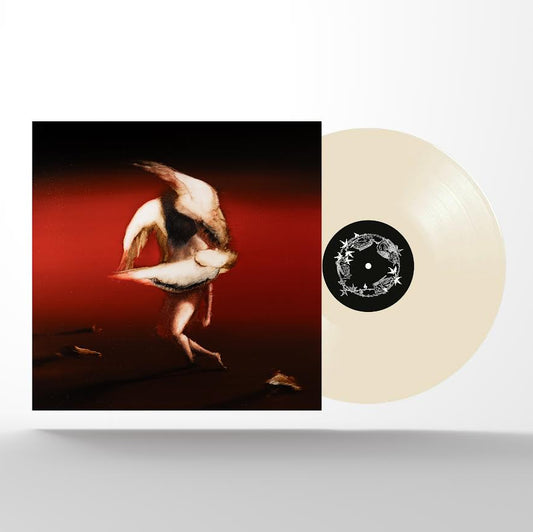 Maruja - Pain to Power  Vinyl record with a cover featuring an artistic design of a winged figure on a red background.
